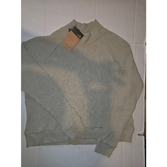 The North Face Chabot Mock Neck Long Sleeve Sweater Women's Large, Clay Grey NWT - Picture 1 of 6